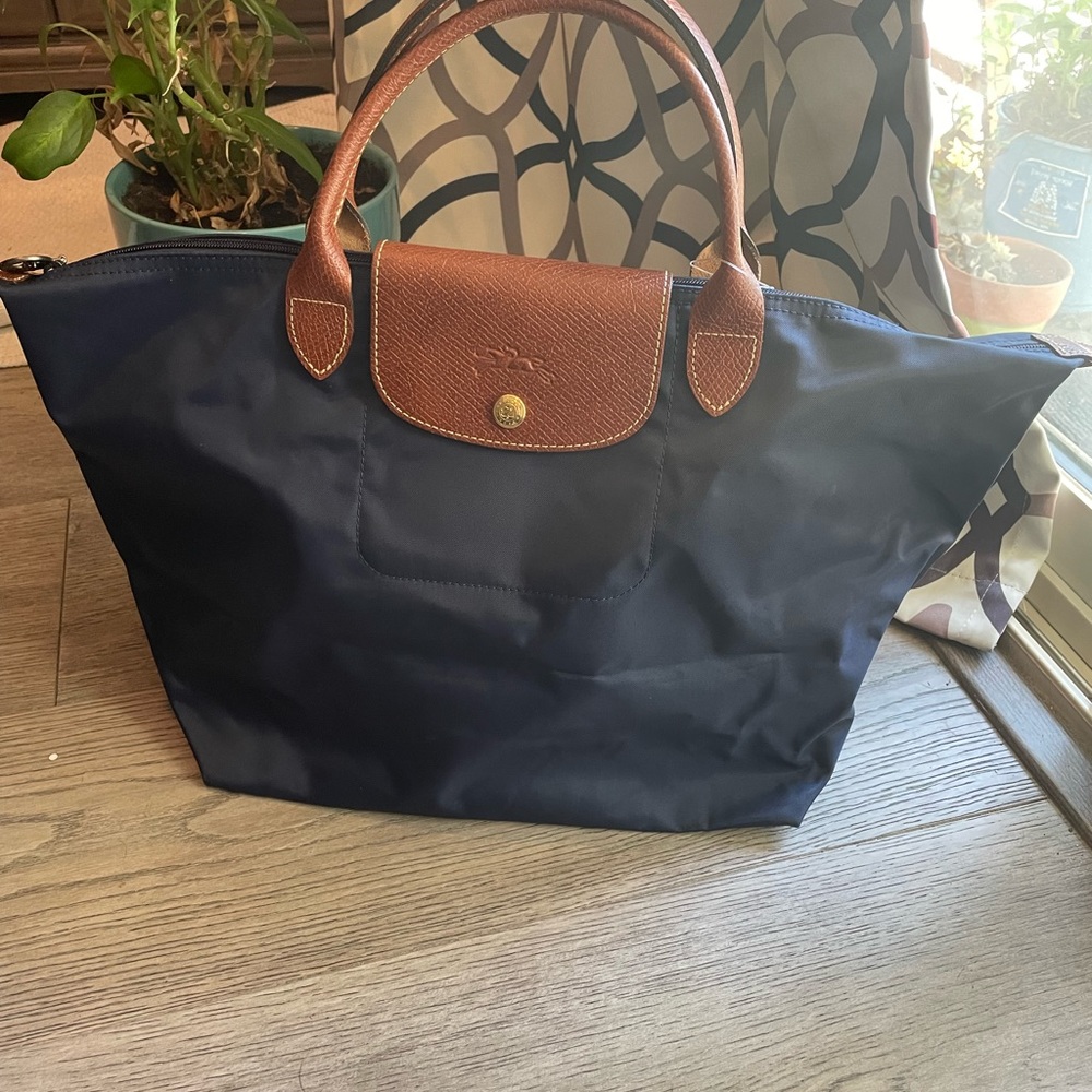 Longchamp canvas bag in navy